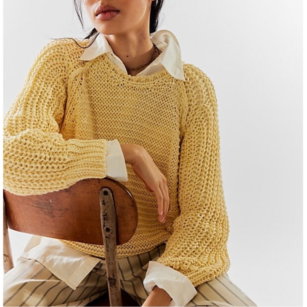 NWOT Essential linen crewneck sweater by We The Free from Free People in Small